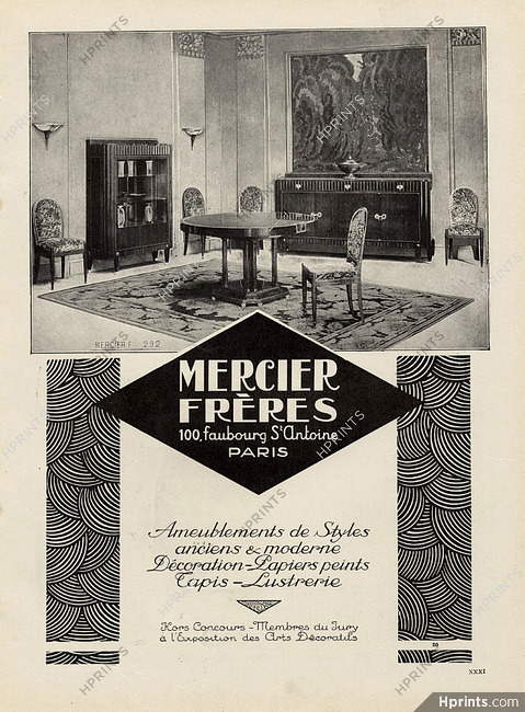Mercier Frères 1925 Furniture, Decorative Arts