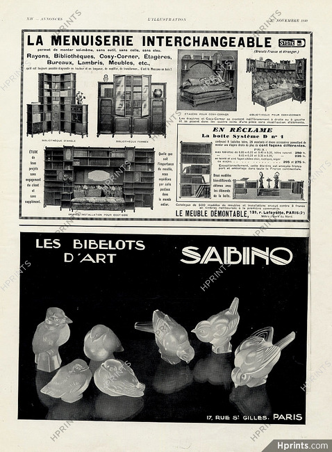 Sabino - Verrier d'Art (Luminaires) 1930 Birds