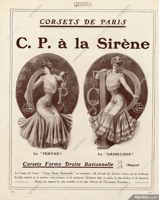 C.P. à la Sirène (Corsetmaker) 1907 Corsets Phryné, Griselidis
