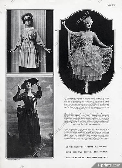 Lucile (Lady Duff Gordon) 1916 Florence Walton, Ziegfeld Girl Theatre Costume, Dancer
