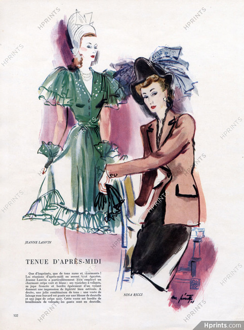 Jeanne Lanvin & Nina Ricci 1945 M. Pinta
