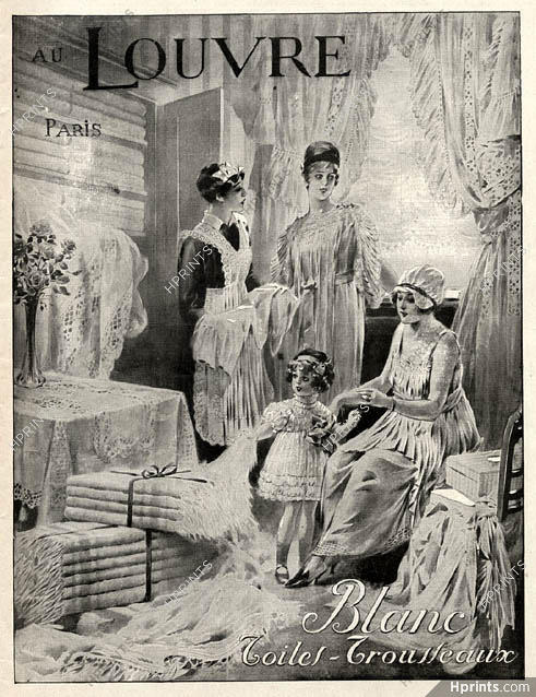 Au Louvre (Department Store) 1918 Lingeries... Embroidery Lace, Linen