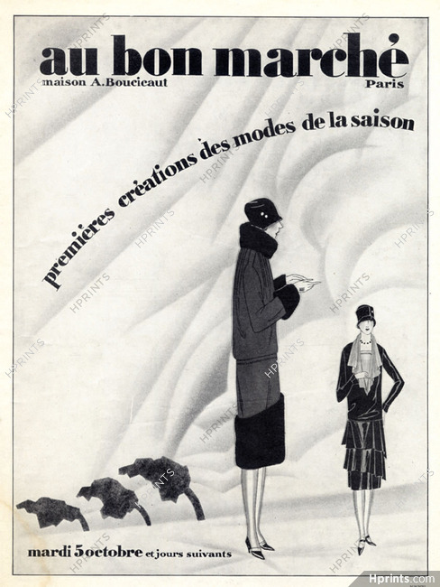 Au Bon Marché 1924 Fashion Illustration