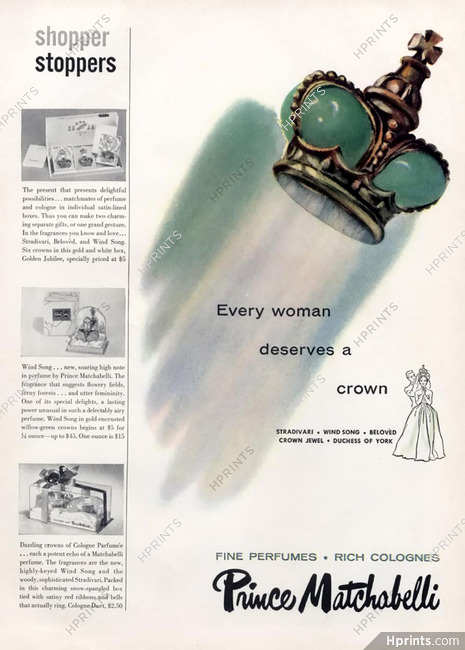 Prince Matchabelli (Perfumes) 1954 Crown