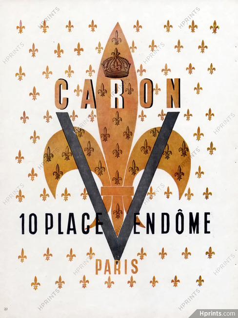 Caron (Perfumes) 1945 Address 10 Place Vendôme, Paris