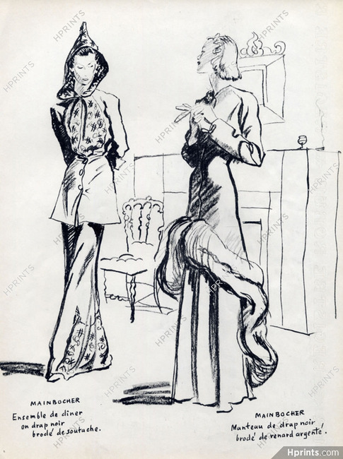 Mainbocher 1948 Evening Dresses