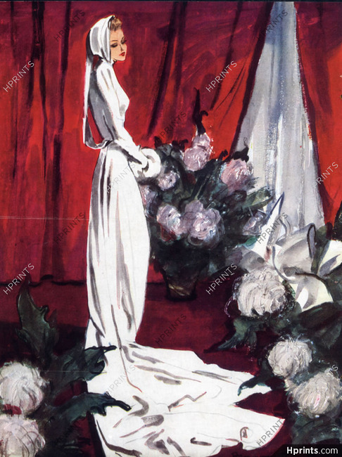 Lucile Manguin 1947 Wedding Dress, Pierre Mourgue