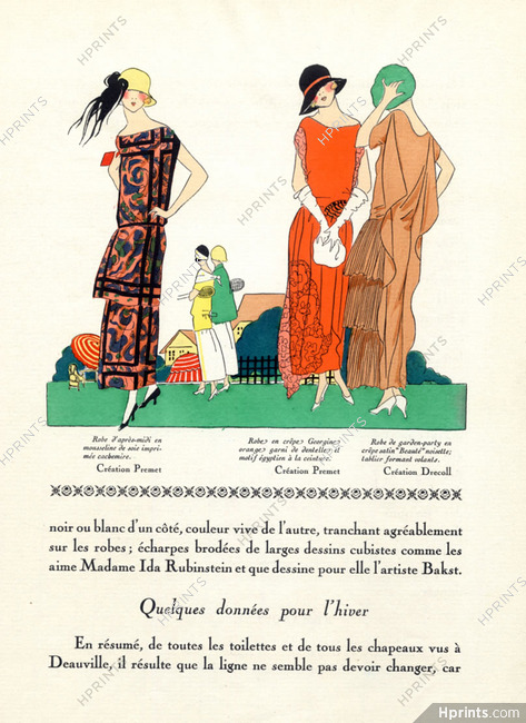 Premet & Drecoll 1923 Summer Dresses, Fashion Illustration