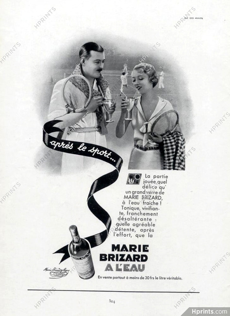 Marie Brizard (Liquor) 1933 Tennis Players
