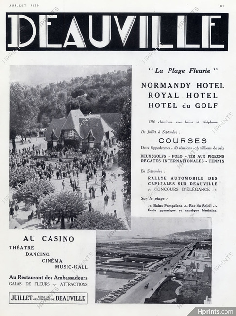 Deauville (City) 1929 Normandy Hotel... Horse Racing