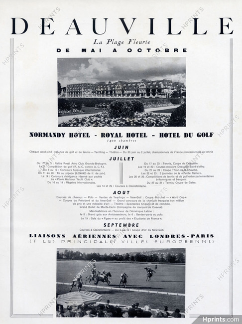 Deauville (City) 1950 Polo, Normandy Hotel...