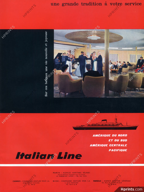 Italian Line 1959 Transatlantic Liner