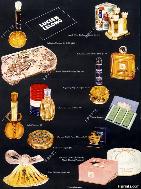 Lucien Lelong (Perfumes) 1941 Tailspin, Jabot, Indiscrete..