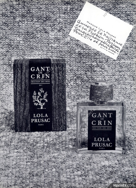 Lola Prusac (Perfumes) 1966 Gant de Crin