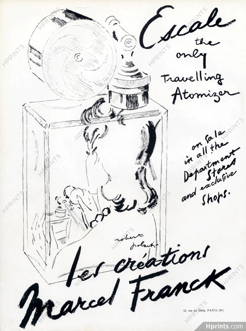Marcel Franck (Perfumes) 1939 Escale, Atomizer, Robert Polack