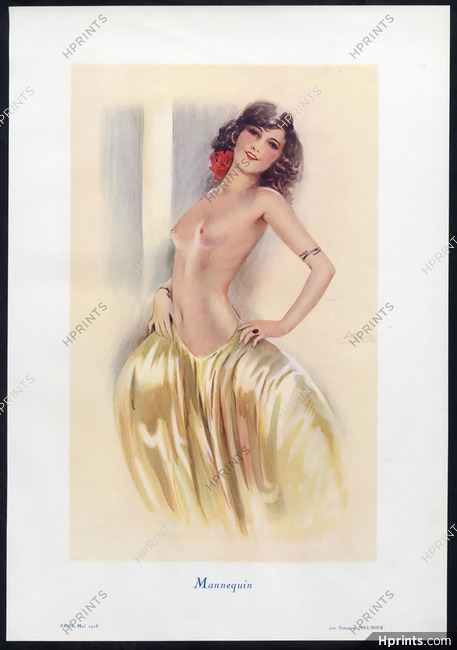 Suzanne Meunier 1928 Mannequin, Topless Model