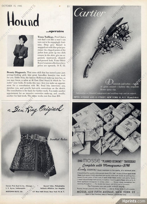 Cartier (Jewels) 1945 Diamonds & Rubies Leaves