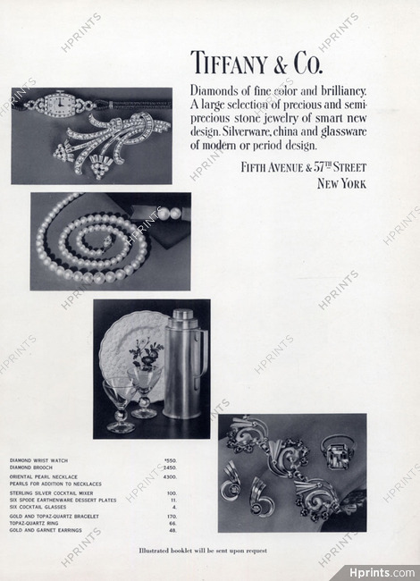 Tiffany & Co. (High Jewelry) 1941 Brooch, Wrist Watch, Pearl, Set of Jewels