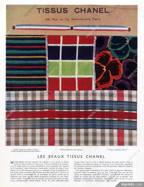 Tissus Chanel (Fabric) 1934 Faille, Velours