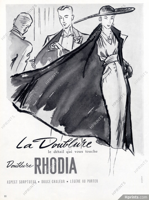Rhodia (Fabric) 1952 Doublure, Fashion Illustration
