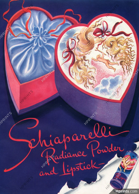 Schiaparelli (Cosmetics) 1945 Powder, Lipstick, Salvador Dali