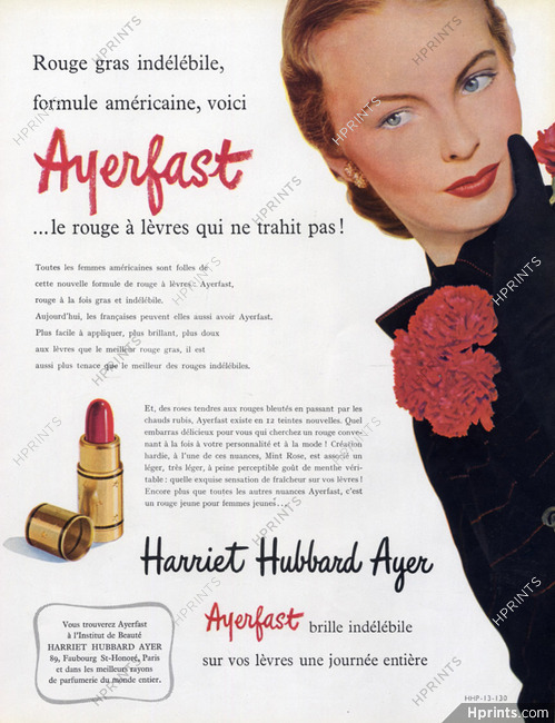 Harriet Hubbard Ayer (Cosmetics) 1952 Ayerfast