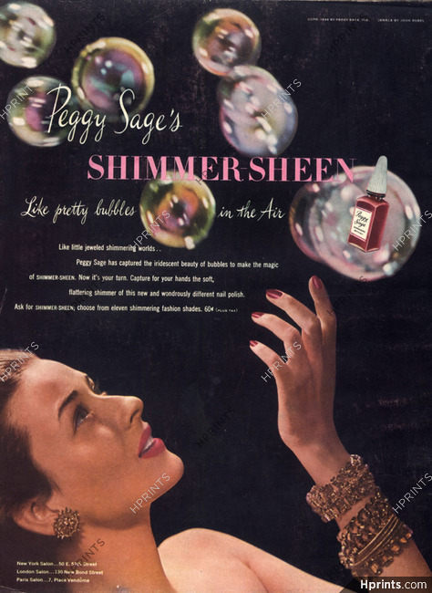 Peggy Sage (Cosmetics) 1946 Shimmer-Sheen
