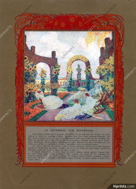 La Charmille aux Tournesols, 1922 - Octave Guillonnet Sunflowers