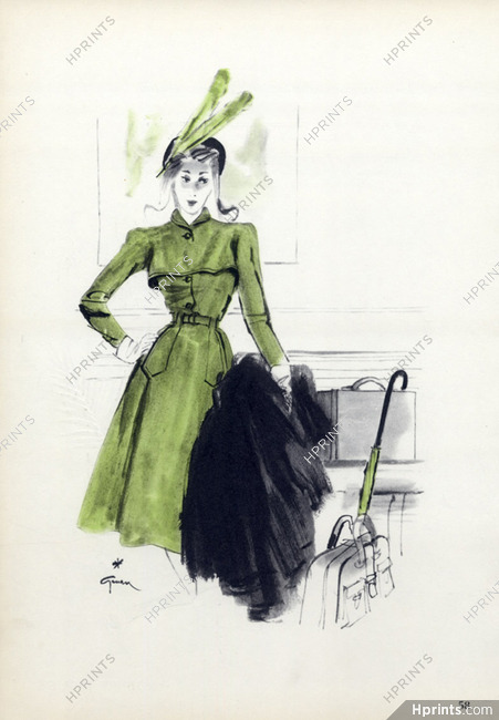 Robert Piguet 1945 René Gruau Fashion Illustration