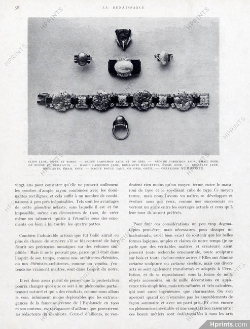 Auricoste 1931 Clips, Rings, Bracelet, Art Deco, Jewels