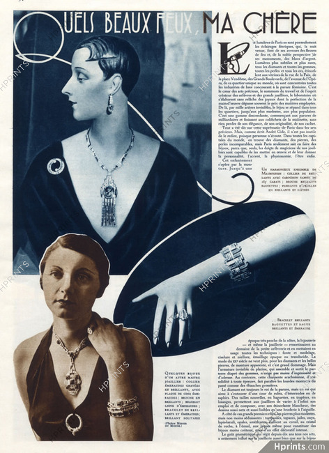 Mauboussin 1933 Pendants, Bracelets, Necklaces, Art deco, Texte Henri Clouzot