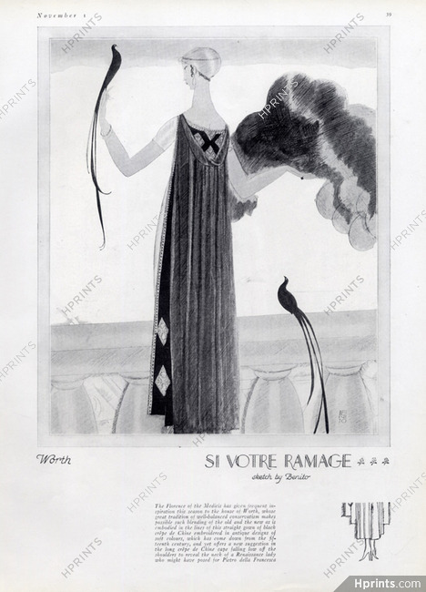Worth 1921 Evening Gown Inspiration Renaissance, Benito