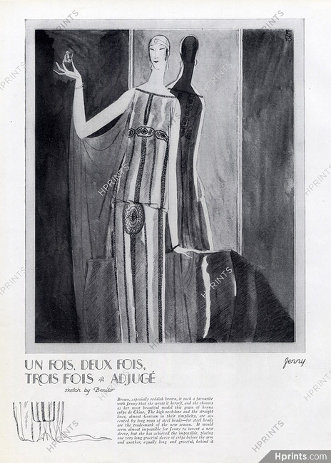 Jenny (Couture) 1921 Evening Gown, Eduardo Benito, Art Deco Style