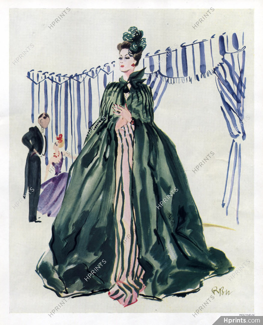 Molyneux 1938 Evening Gown Cape, René Bouët-Willaumez