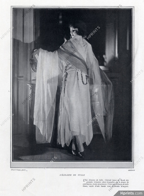 Chéruit 1925 Evening Gown, Fashion Photography Paul O'Doyé