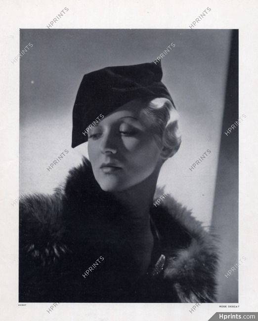 Rose Descat 1933 Miss Stutz Model, Velvet Beret, Horst