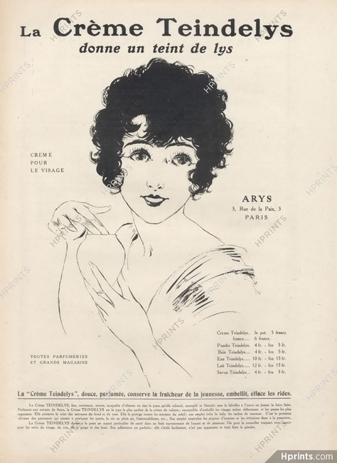 Arys (Cosmetics) 1919 Teindelys, Making-up