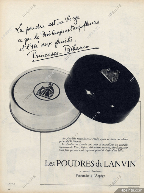 Lanvin (Cosmetics) 1959 Princesse Bibesco