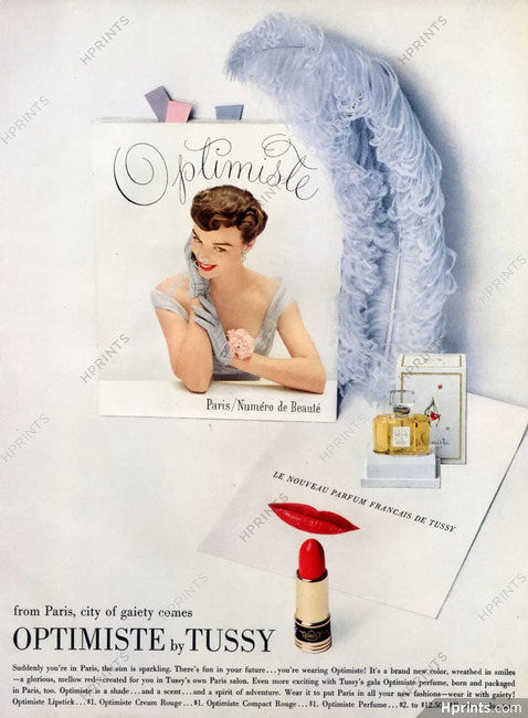 Tussy (Cosmetics & Perfumes) 1949 Optimiste, Lipstick