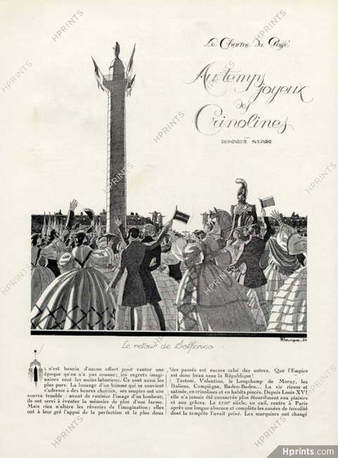 Au Temps Joyeux des Crinolines - Le Retour de Solférino, 1922 - Pierre Mourgue Place Vendôme, Text by Dominique Sylvaire