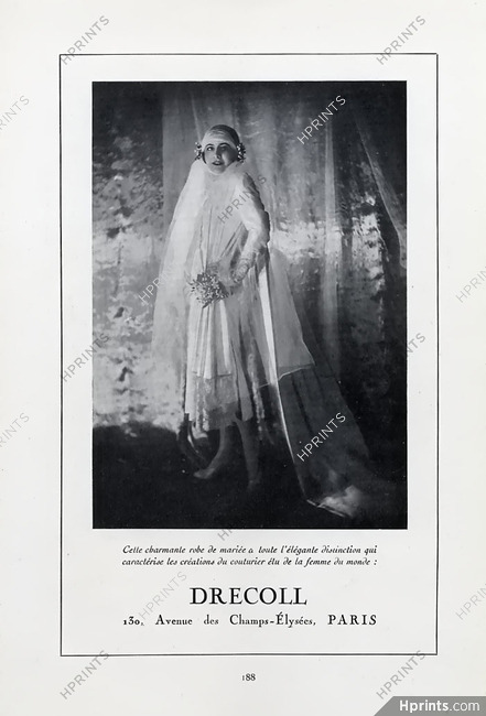 Drecoll 1926 Wedding Dress Fashion Photography