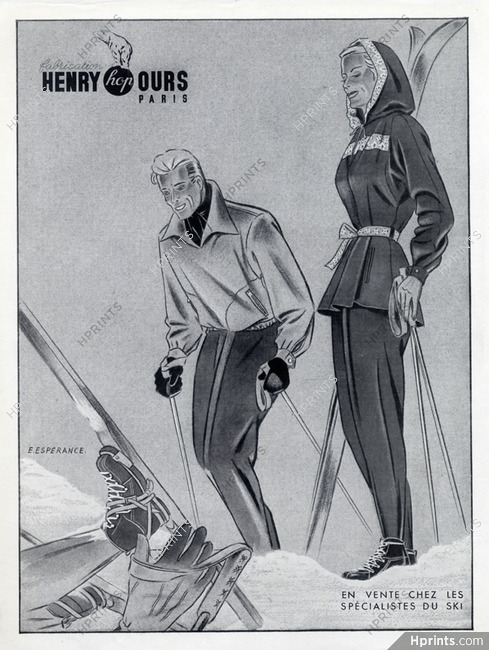 Henry Ours 1949 Sport Fashion Skiing, E. Esperance