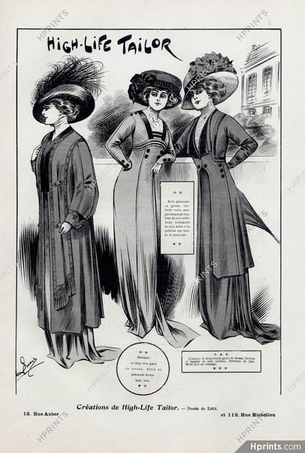 High Life Tailor (Clothing) 1909 Drawing Lucy