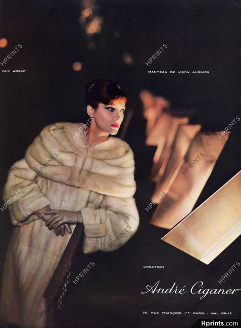 André Ciganer (Furs) 1959 Guy Arsac Fashion Photography Fur Coat