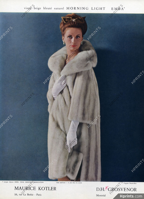 Maurice Kotler 1962 Fur Coat, American Mink, Virginia Thoren-Rice