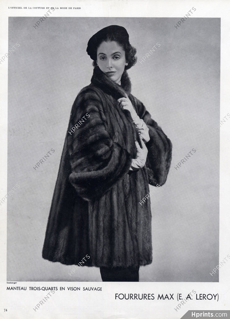 Fourrures Max 1951 Fur Coat en Vison Sauvage, Seeberger