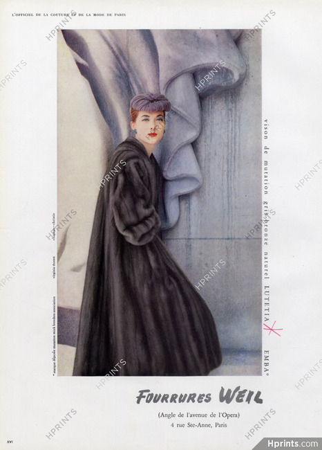 Weil 1957 Fur Coat, Hat Christie, Photo Virginia Thoren