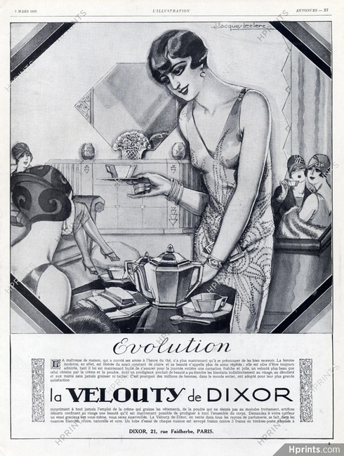 Velouty de Dixor 1928 Art Deco Style, Julien Jacques Leclerc