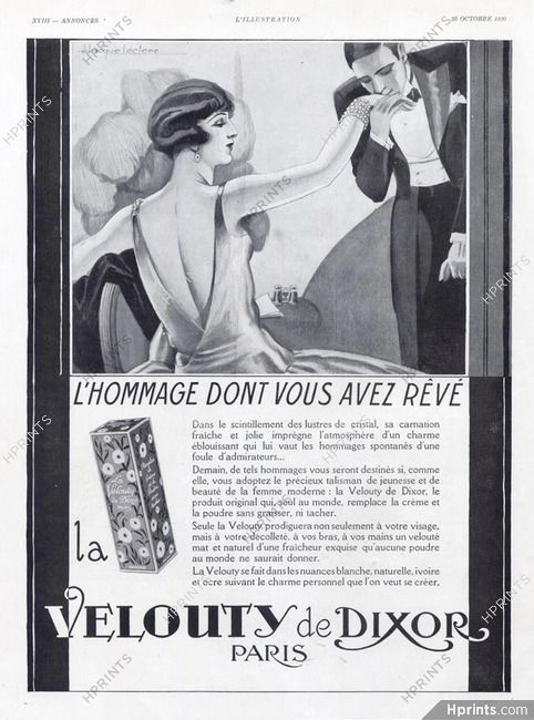 Velouty de Dixor 1930 Elégante, Julien Jacques Leclerc