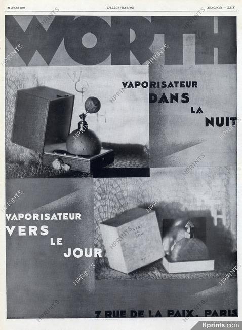 Worth (Perfumes) 1928 Art Deco Style, Vers le Jour